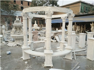 White Marble Pavilions Garden Gazebo Sculptured Gazebo Outdoor Gazebo