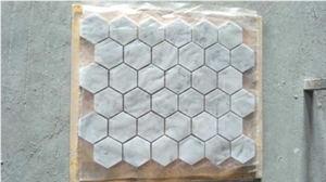 Carrara White Marble Hexagon Mosaic Tile Natural Decorative Stone