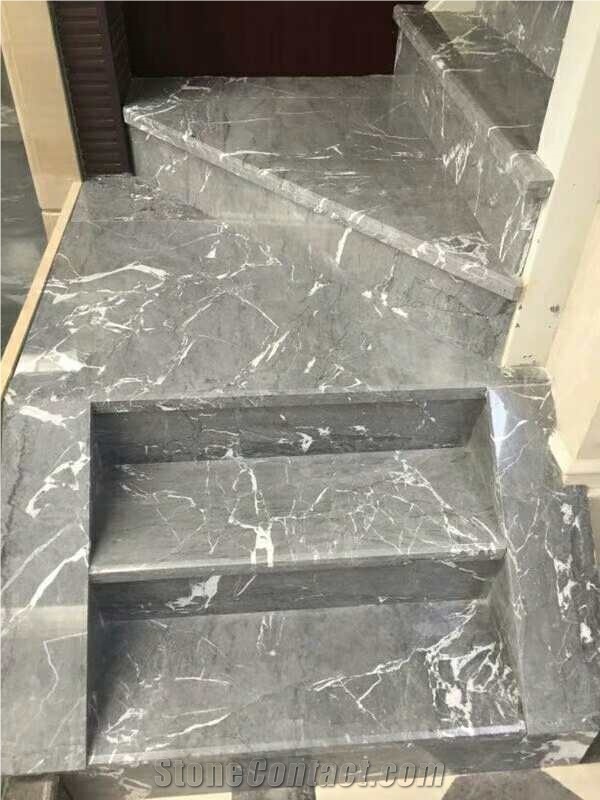 China New Dark Grey Marble Stone Slab Wall Tiles Floor Tiles