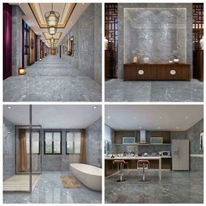 China New Dark Grey Marble Stone Slab Wall Tiles Floor Tiles