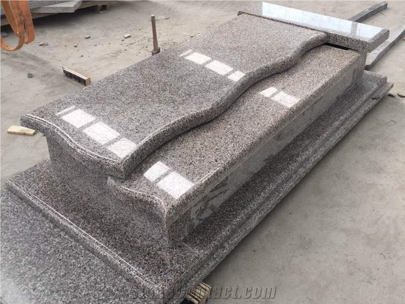 G361 Wulian Red Flower Granite Tombstone Lower Price Than G664