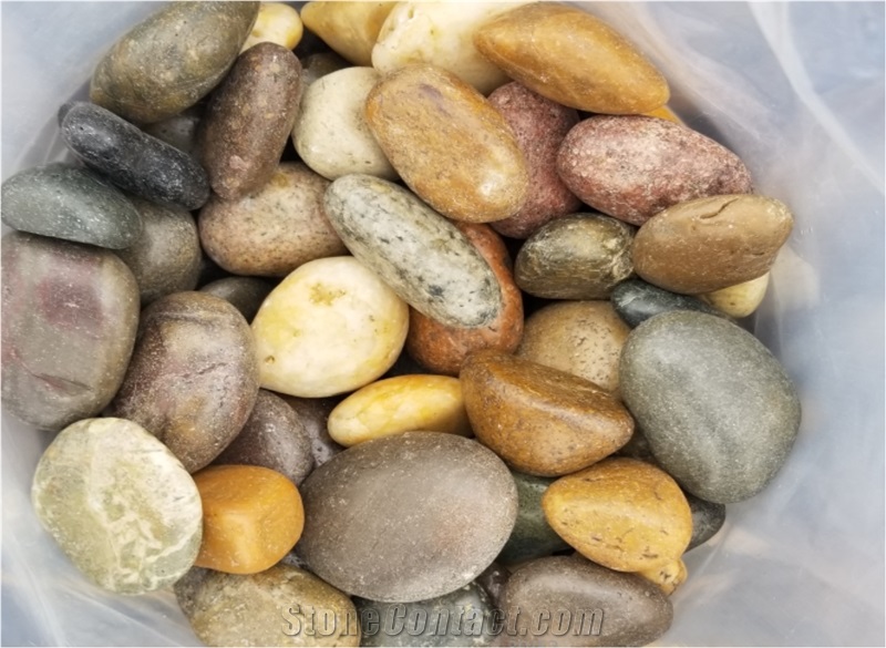 Mixed Color Tumble Polish Pebble Stone Gravels Natural for Garden Road