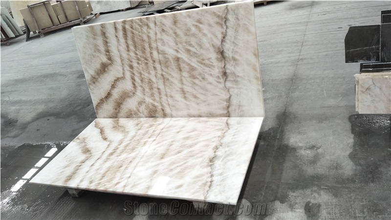 Natural Bookmatch Stone Wooden Ice Onyx