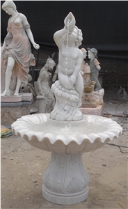 White Marble Angel Sculpture Fountain