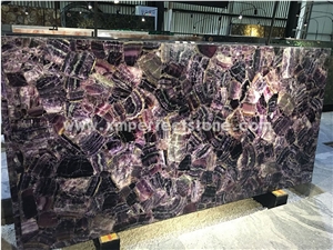 Amethyst Gemstone Slabs,Purple Semi Precious Stone Panels Slabs/Tiles