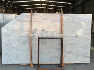 Polished China Bianco Carrara White Marble Slabs,Machine Cutting