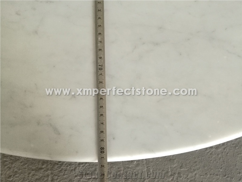 Polished China Bianco Carrara White Marble Table Top