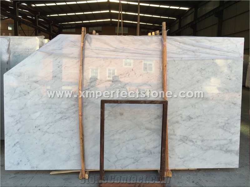 White Carrara Extra Marble Tiles & Slabs Italy, White Polished Marble