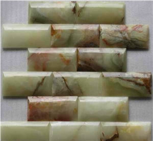 China Yellow Green Onyx Mosaic Tiles and Pattern White Marble Tiles