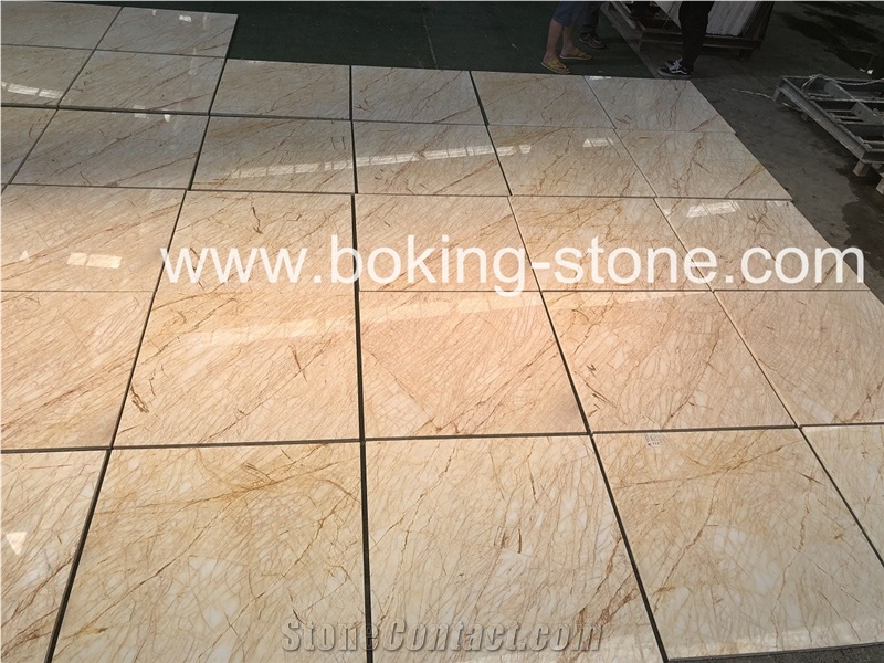 Gold Spider Marble Tiles and Slabs Beige Color Marble Dry Lay Interior