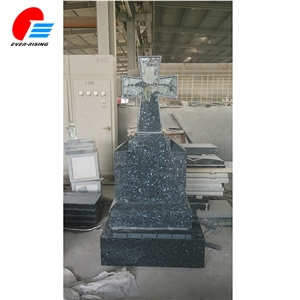 Blue Pearl Granite Monument with Celtic Cross