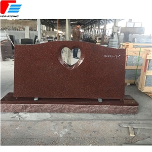 India Red Granite Heart Cut Out Monument