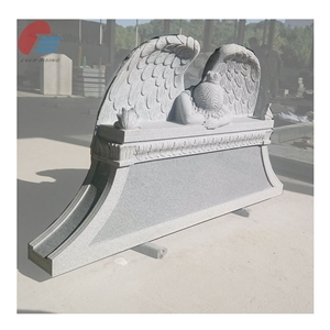 Light Gray Grainte G633 Guardian Wing Angel Monument