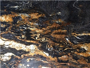 Golden Magma Black Granite Slabs and Tiles