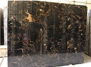 High Polished Double Black Marble,Black Gold Portoro Slab and Tile