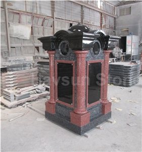Black, Red, Blue Mausoleum Cremation Columbarium