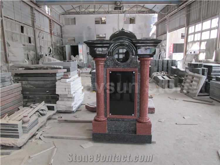 Black, Red, Blue Mausoleum Cremation Columbarium