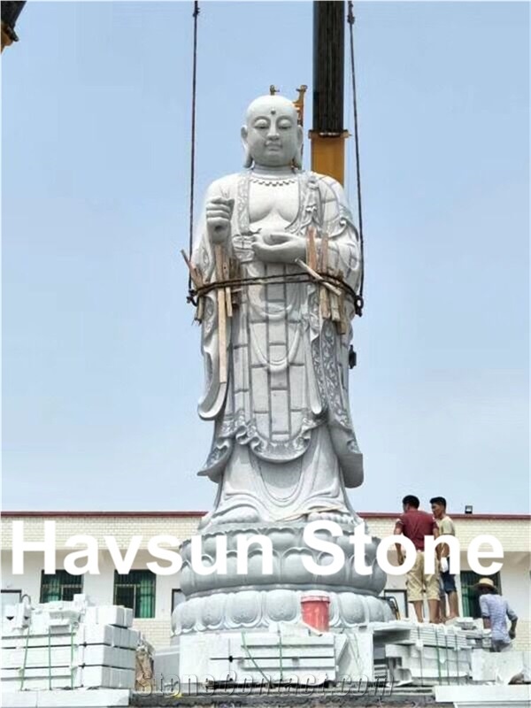 Handcarved Big Buddha on Lotus Religious Statue/Sculpure