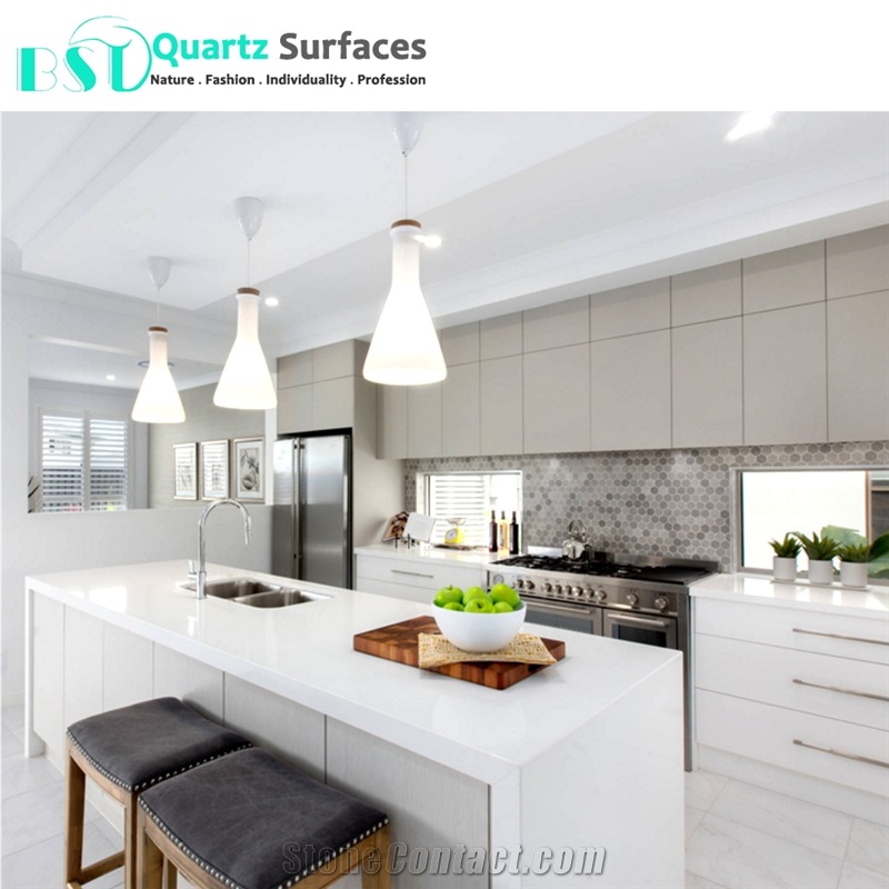 Artificial Pure White Quartz Stone Countertop