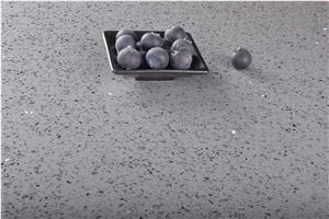 China Low Price Artificial Grey Sparkle Quartz Slab
