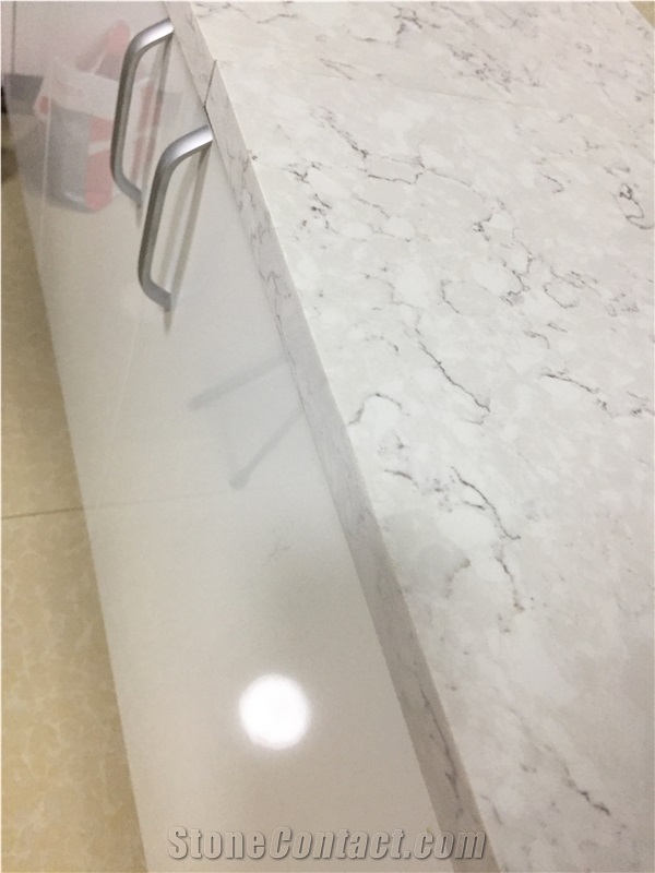 Nice Stain Resistant Interior Artificial Quartz Stone Slab White