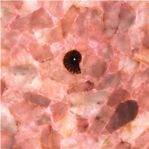 Backlit Pink Quartzite Stone Slabs, Pink Agate Gemstone Semiprecious