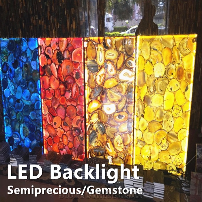 Yellow Gemstone,Backlit Agate Stone,Led Panel Semiprecious Stone