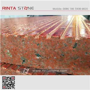 Asian Red Granite Combed Tiles
