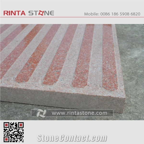 China Red Deep Natural Dark Blind Stone Cube Paving Curbstones