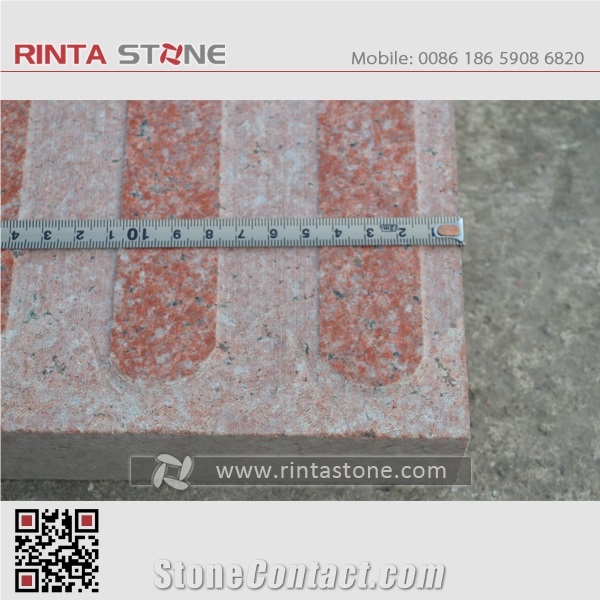 China Red Deep Natural Dark Blind Stone Cube Paving Curbstones