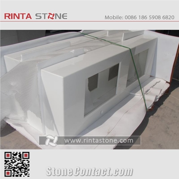 Nano 3 White Glass Countertops Bath Top