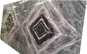 YUANDA Dark Cloudy Grey White Bookmatch Marble Slabs