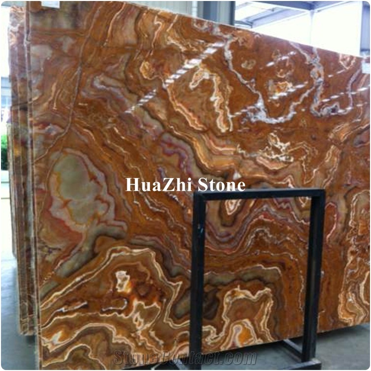 Good Quality Tiger Onyx Brown Onyx Slab Colorful Stone Texture From China Stonecontact Com