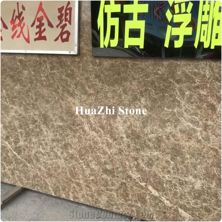 Huazhi China Light Emperador Polished & Archaize Antiqu Relief Stone