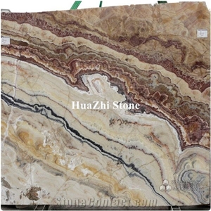 Polished Picasso Onyx Slabs, Tiles