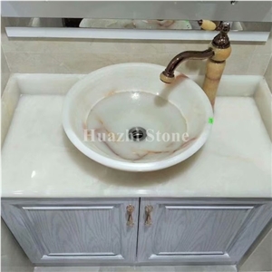 White Onyx Natural Basin&Sink, Wash Bowls, Wash Basin for Bathroom