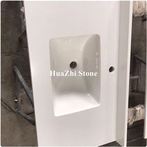 White Quartz Sinks Corian Basin Quartz Stone Top Washroom Backsplash