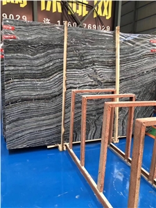 Ancient Wooden Vein Marble Slab ,Black Polished Marble Tiles for Wall