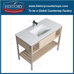 Chinese Modern Commercial Sink Brown Granite Bathroom Vanity