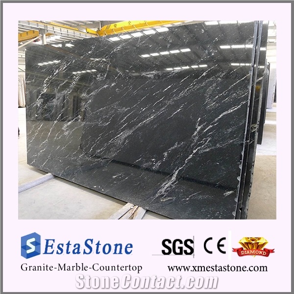 Brazil Black Granite Via Lactea Slabs