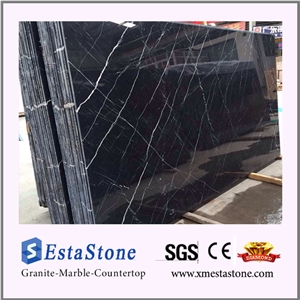 Chinese Natural Black & White Nero Marquina Marble Slabs