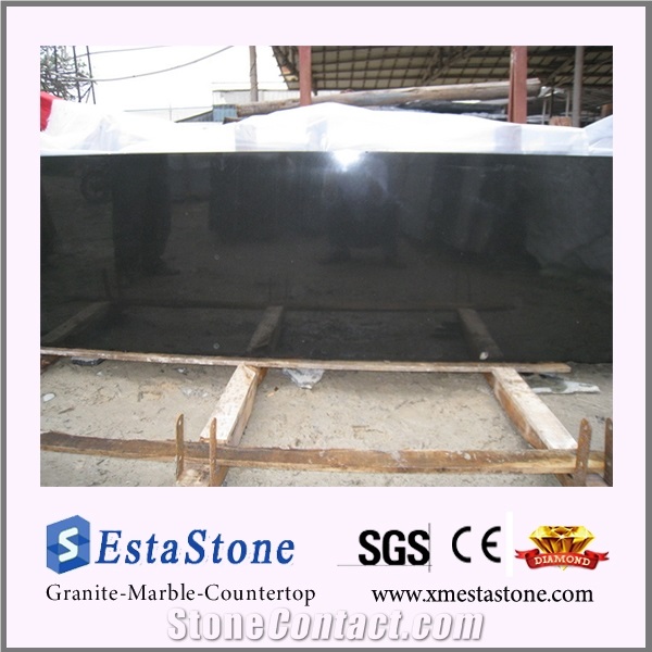 High Polished China Mongolia Black Granite Slab
