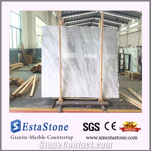 Hot Sales Polished Natural White Volakas Marble Slabs for Floor Tiles