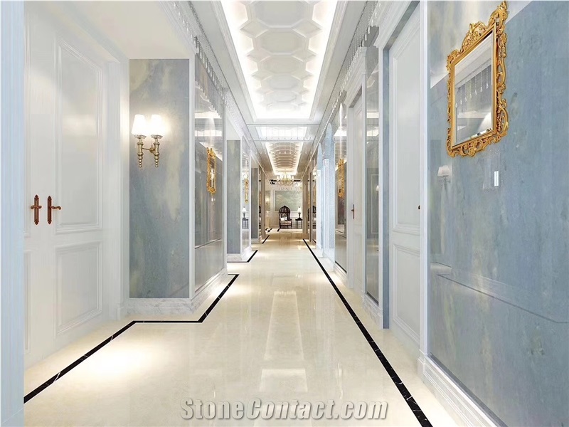Polished Marble Blue Sky White Marble Tiles&Slabs Flooring&Walling