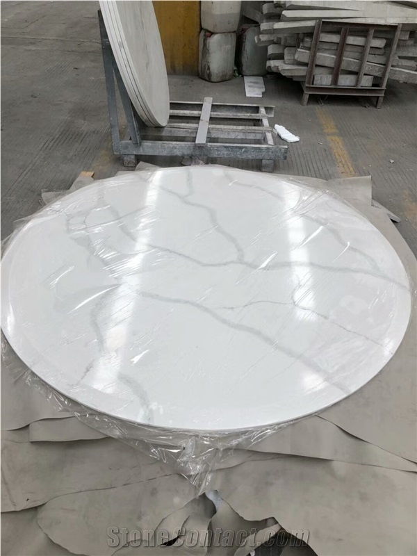 Artificial Quartz Engineering Stone Bianco Calacatta for Countertop