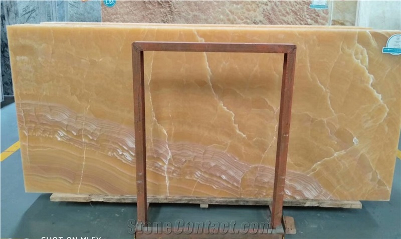 China Yellow Onyx Book Match for Tables/Countertops