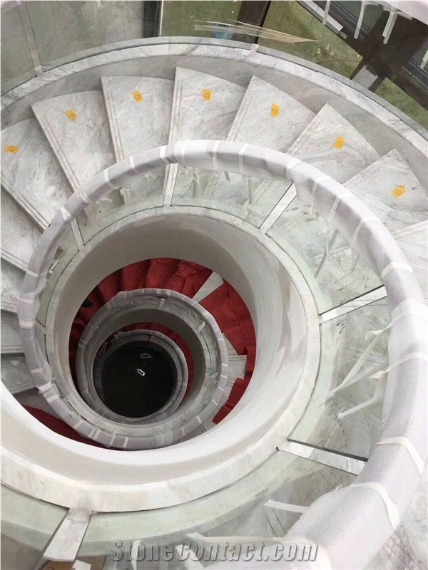 Fantastic Greece Volakas White Marble Stairs