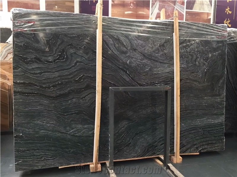 Fantasy Black Wooden Marble Slab for Wall and Floor Covering