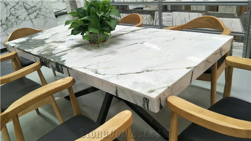 Light Green Marble Dining Tabletops/Coffee Tabletop
