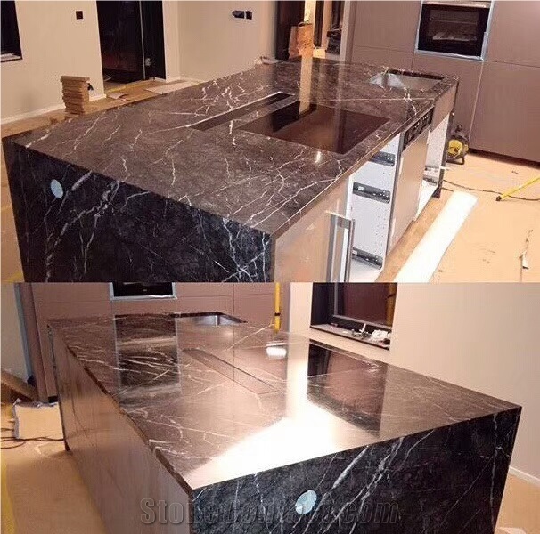 Luxury Grey Fantasy Marble Kitchen Countertop